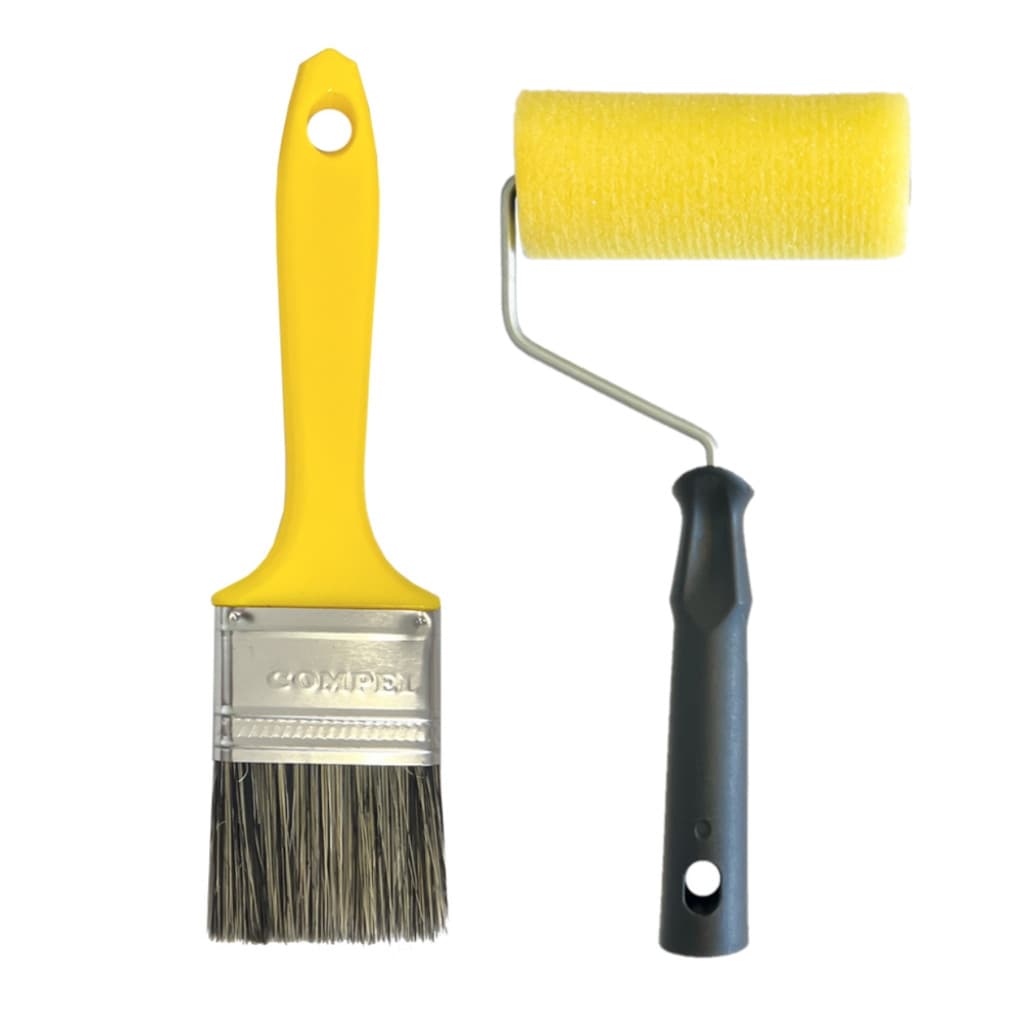 Kit Pintura Rolinho 9cm + Trincha 2 Compel Rolo Pincel