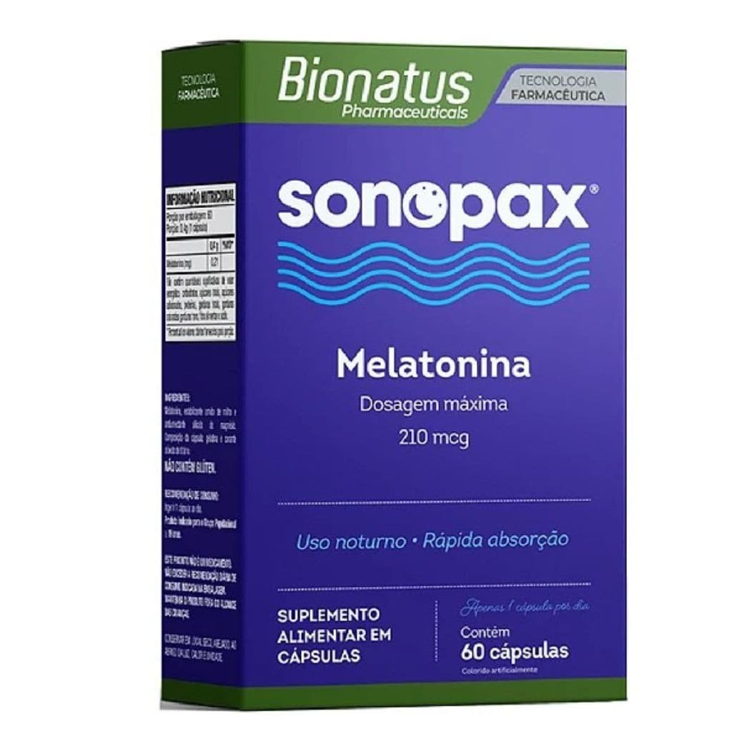 SONOPAX + MELATONINA 210mcg c/ 60 caps