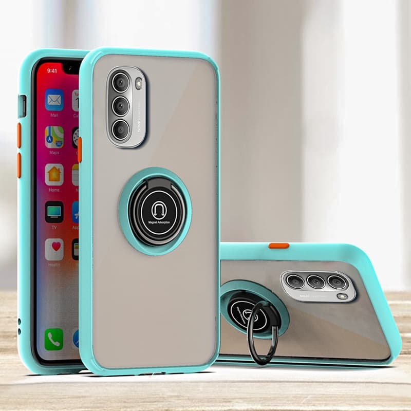 Estojo de telefone adequado para Motorola MOTO G200 G100 G60 G60S G50 5G Edge S 360 Graus de Anel Rotativo Resistente a Choque Contraste Cor Novo Estojo de telefone