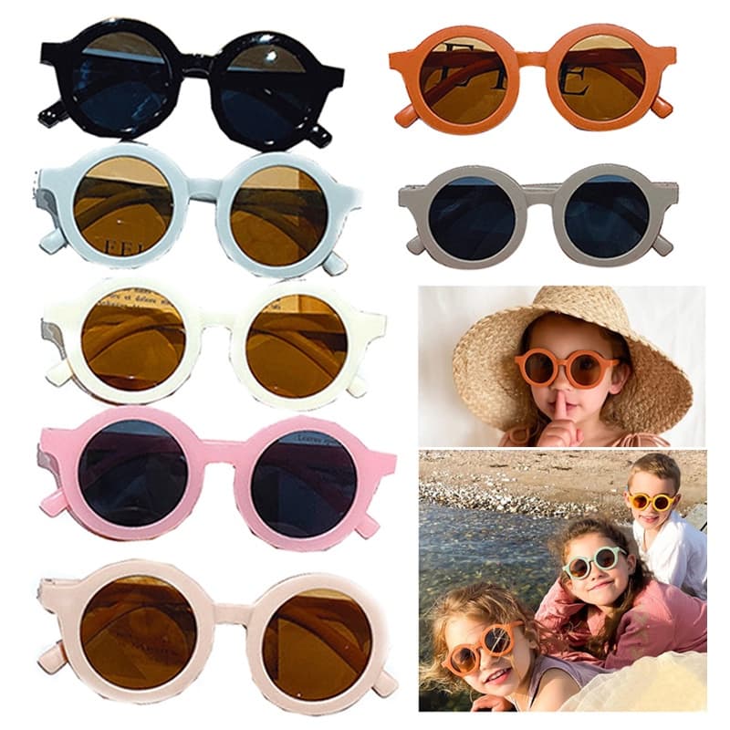 Óculos de Sol Redondo Infantil UV400 KIDS Menina Menino