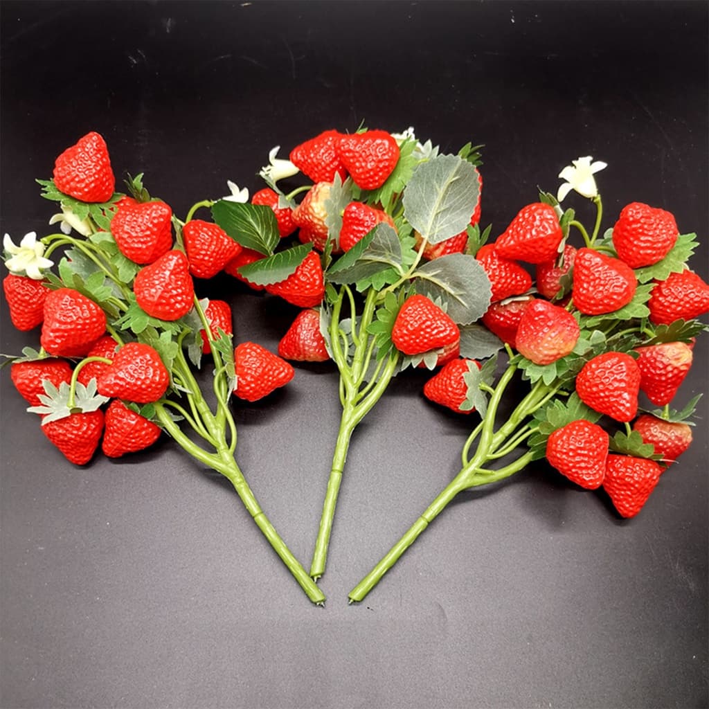 Morangos Artificiais Decoração De Frutas Secas Bouquet Artificial De Falsos