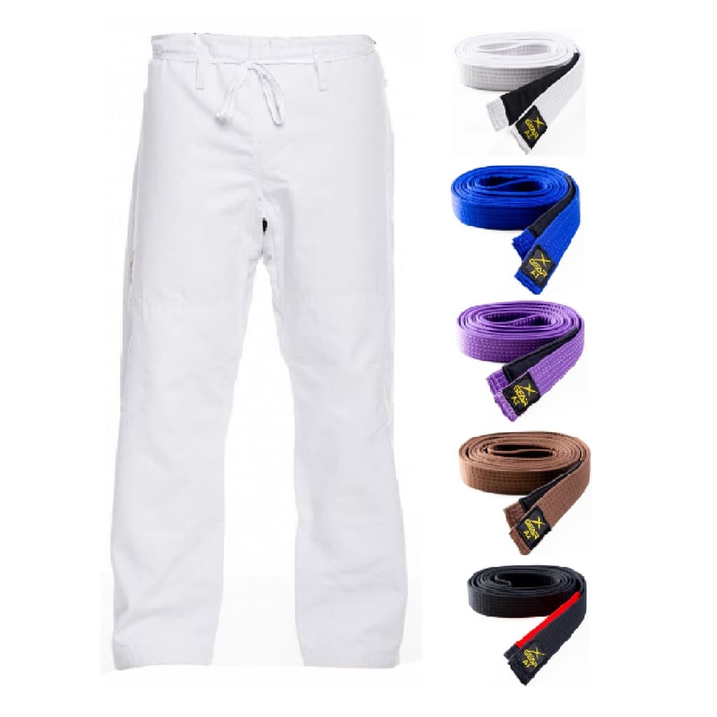 Calça Jiu Jitsu Branca Rip Stop + Faixa Xgear