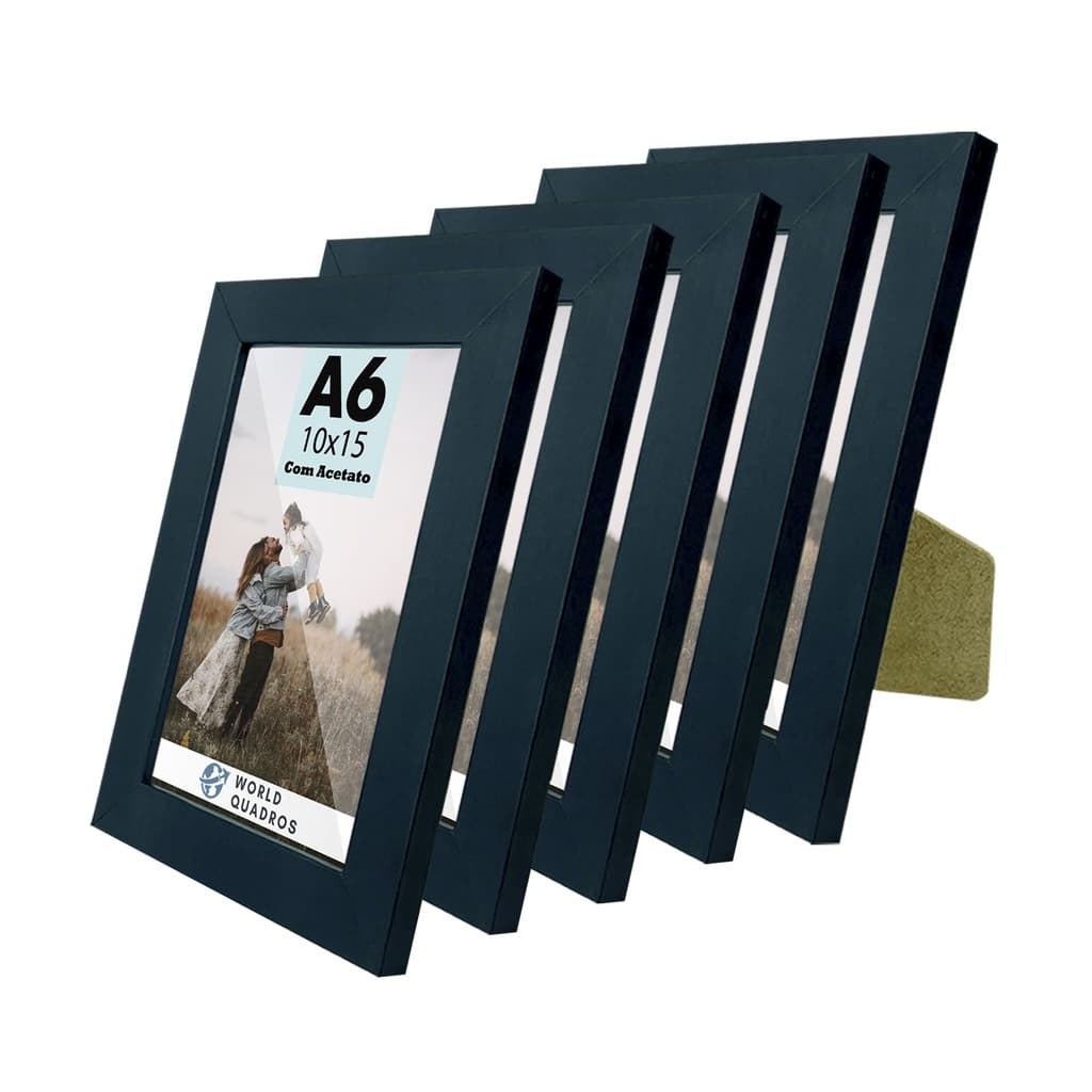 Kit 5 Porta  Retrato 10x15 A6 Apoio Decorativo Moldura Apoio Acetato Foto Decor