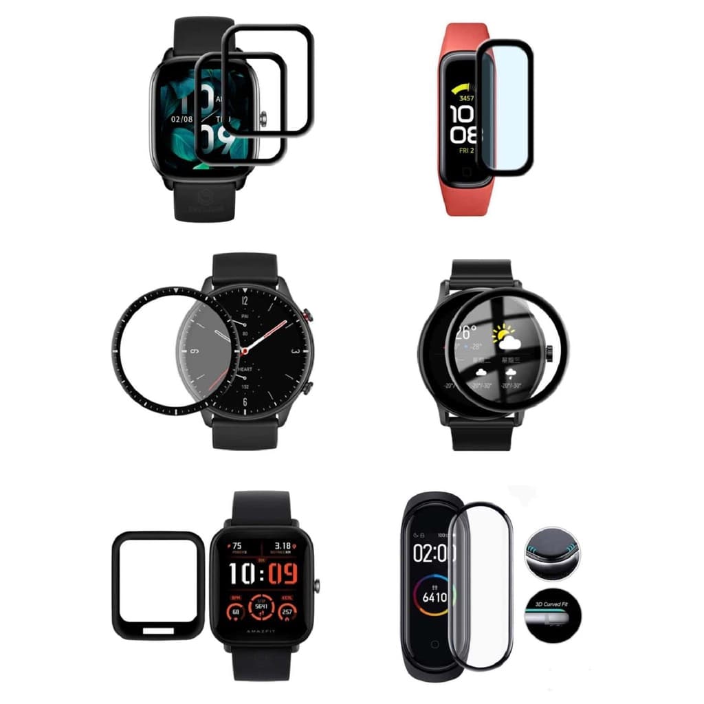 Película Nano 3D Protetor de tela Compativel Smartwatch Amazfit Bip s 1s lite u pro GTR 2 3 4 MINI GTS 1 2 3 4 MI BAND 3 4 5 6  Haylou L0S2 L0S5 R220