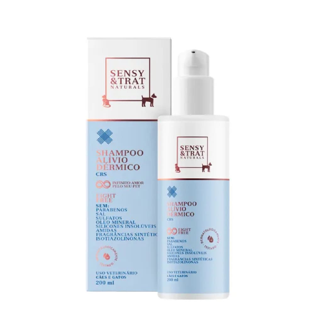 Shampoo Alivio Dérmico 200Ml Sensy E Trat Cães e Gatos