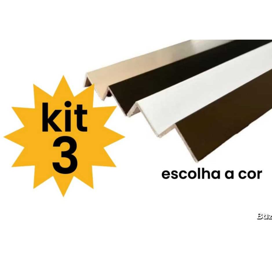 KIT 3 Perfil L Cantoneira de Alumínio 3/4 Polegada 19x19mm De 1M