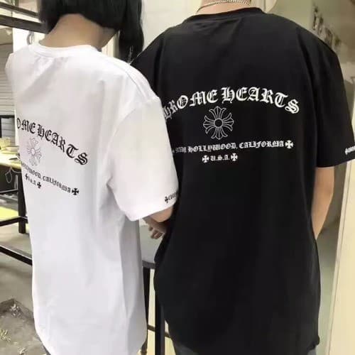 Chrone Hearts Sanskrit Carta Sânscrito Cruzar Homens Mulheres Casual Manga Curta Solta Camiseta de Algodão Puro