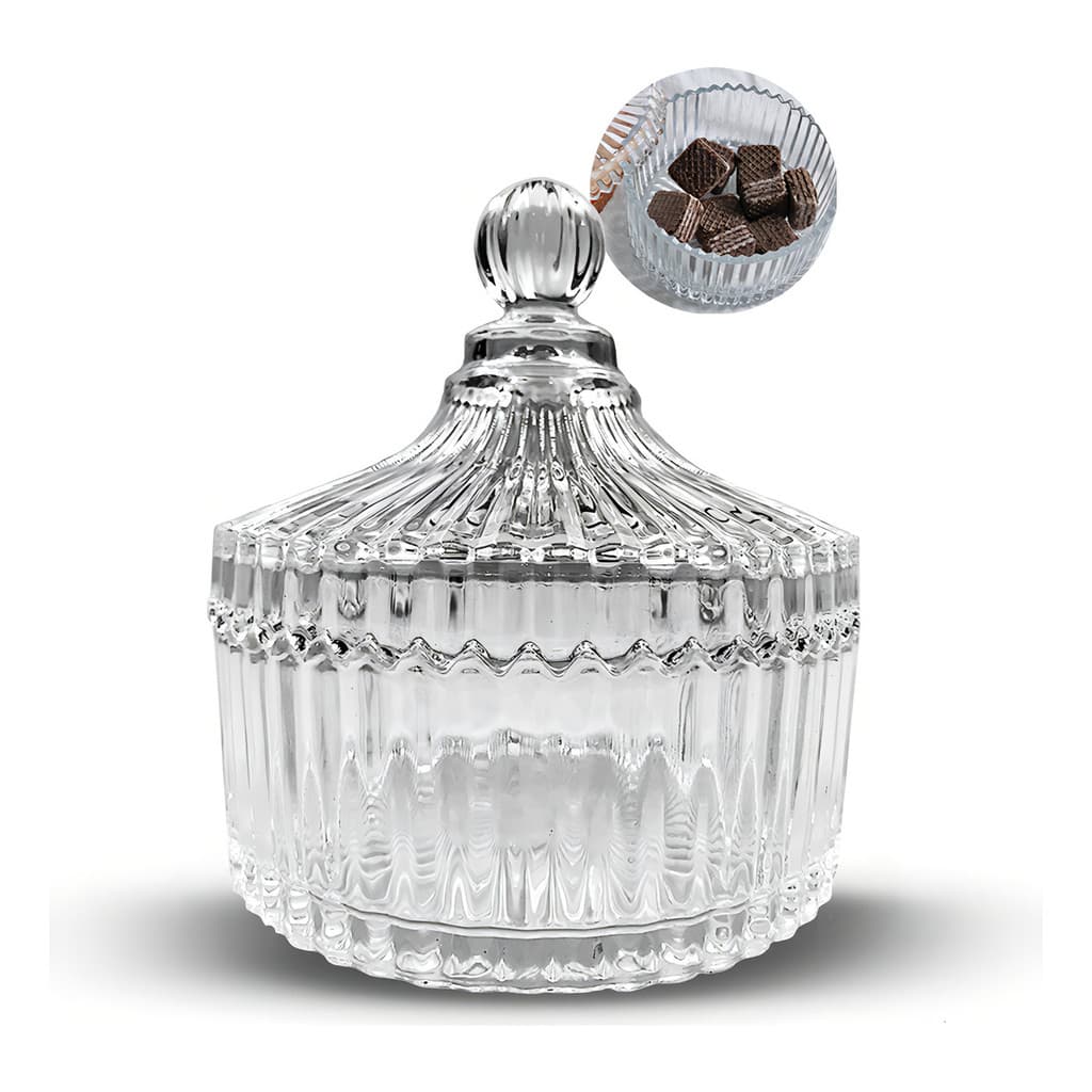 BOMBONIERE BALEIRO POTICHE DE VIDRO COM TAMPA 560 ML DECOR