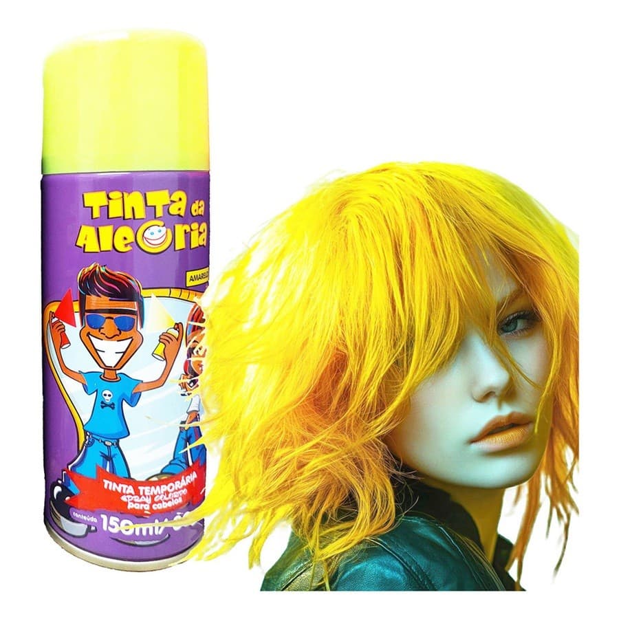 Tinta Spray Para  cabelo, AMARELO, DALEGRIA