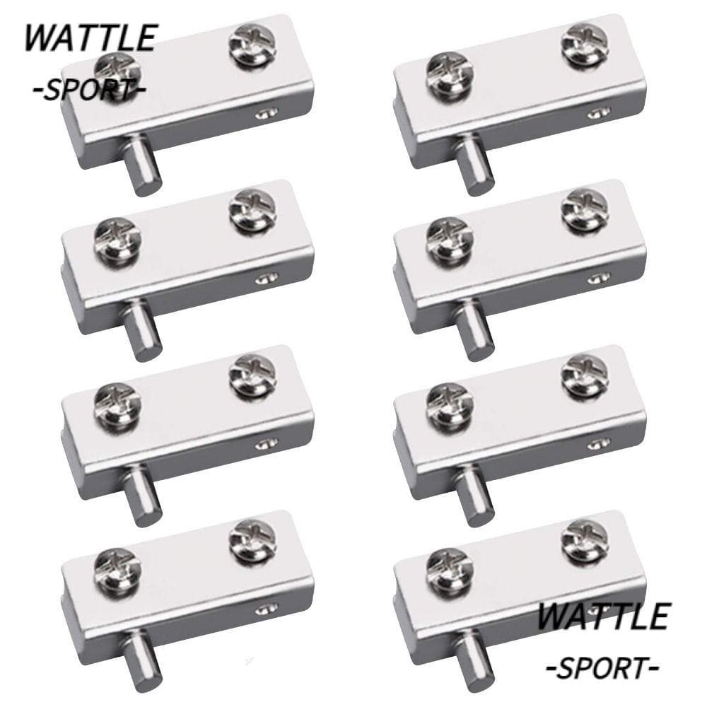 WATTLE 4 Pares Dobradiça De Porta , Grampo De Vidro De Ferro Prata , Pivô Polida Para Balanço Livre