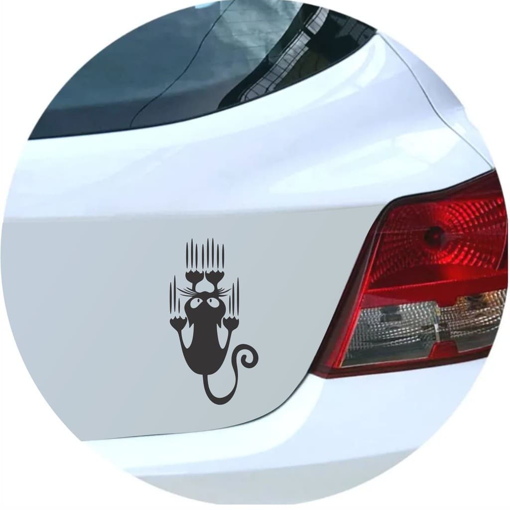 Adesivo Decorativo Gatinha Arranhando Gato Carro ou Decoração