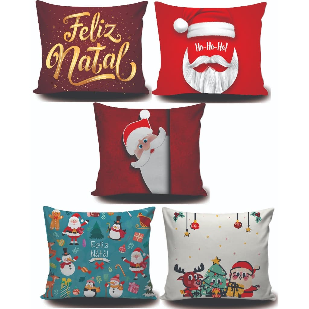 Natal Kit 5 Almofadas Decorativas revenda cestas presente lembrancinhas ALMOFADA PEQUENA.