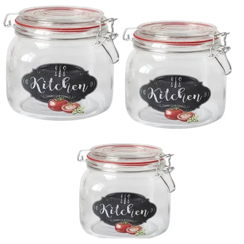 Jogo De 3 Potes Herméticos Kitchen Para Mantimentos Casambiente