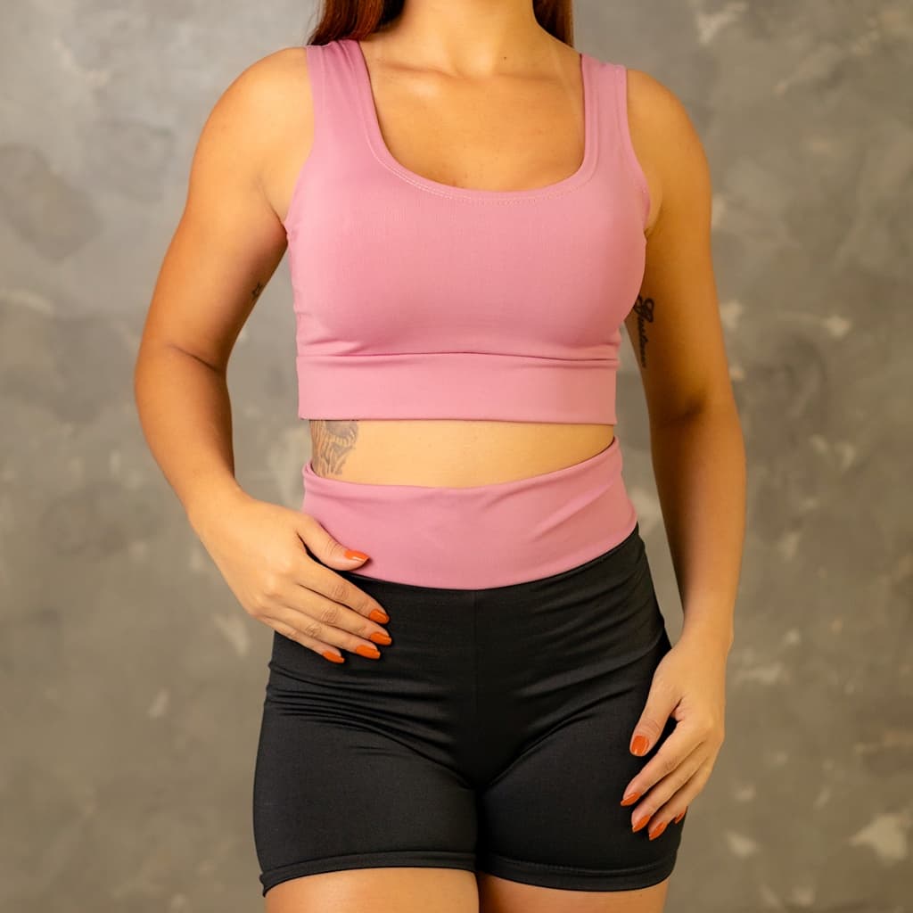 Conjunto Fitness Short e Top Academia Feminino Bicolor em suplex de ótima qualidade