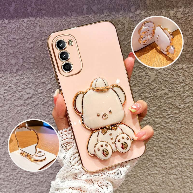 Capa De Telefone À Prova De Choque Para Motorola Moto G52 2022 G82 G71S G42 Bonito 3D Chapéu Bebê Urso Suporte Proteção