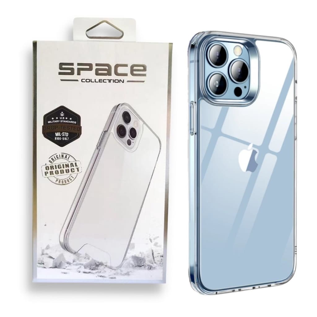 Capa Capinha Clear Case Space P/ iPhone 11 12 13 14 Pro Max