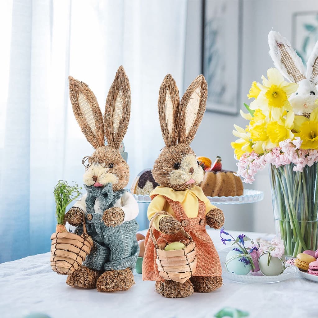 2pcs 35cm Decoração De Casa De Coelho De Páscoa