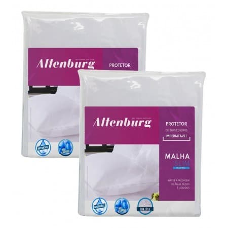 Kit 2 Protetores De Travesseiro Impermeavel Altenburg Slim com Ziper 50x70cm
