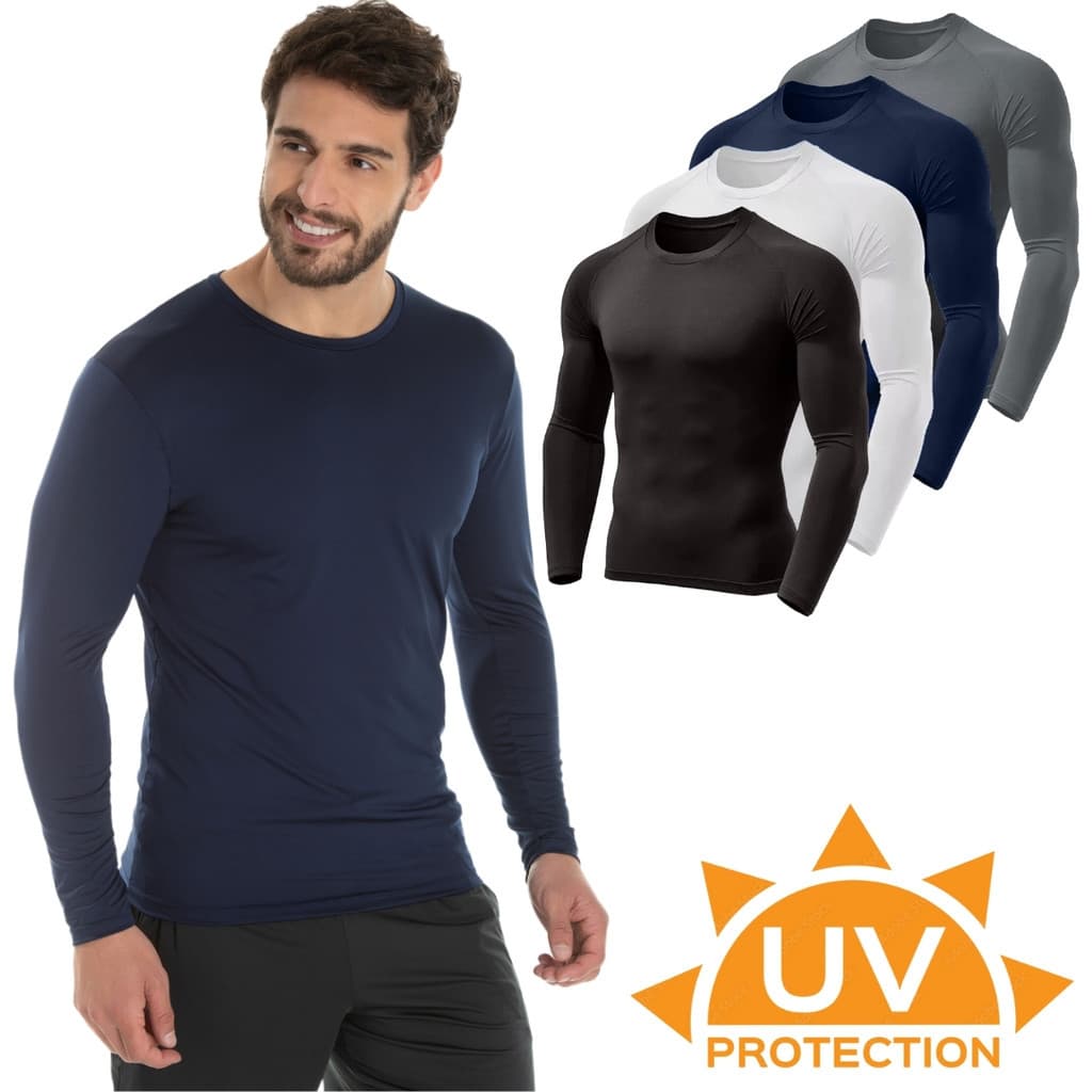 Kit 2 Camisas Térmicas Proteção Uv 50+ Segunda Pele Camiseta Blusa Unissex Academia Manga Longa