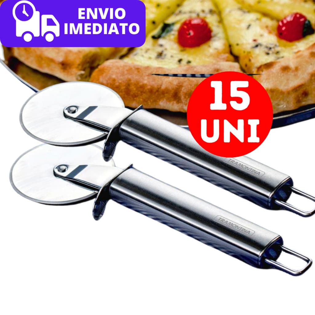 Kit 15 Cortador de Pizza Carretilha de Massas Pastel Bolos Aço Inox Profissional