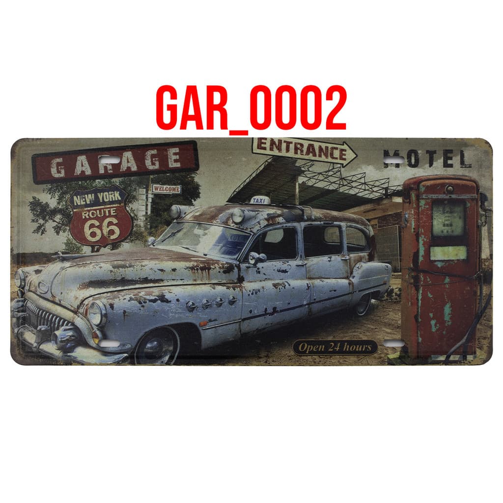 QUADRO PLACA DECORATIVA METAL MECANICO CARRO ANTIGO HOTEL