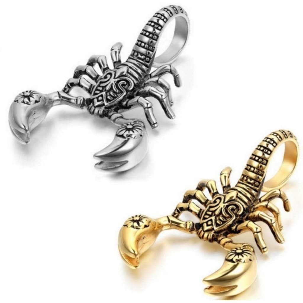 Pingente Aço Inox Com Corrente Escorpião Rei Signo Moto Carro Rock Mc