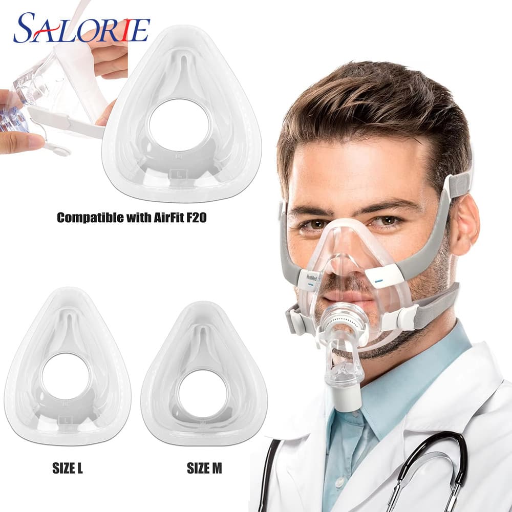 Salorie CPAP Mask Almofada De Substituição Facial Completa Compatível Com Fit F20 Máscara Confortável E Macia