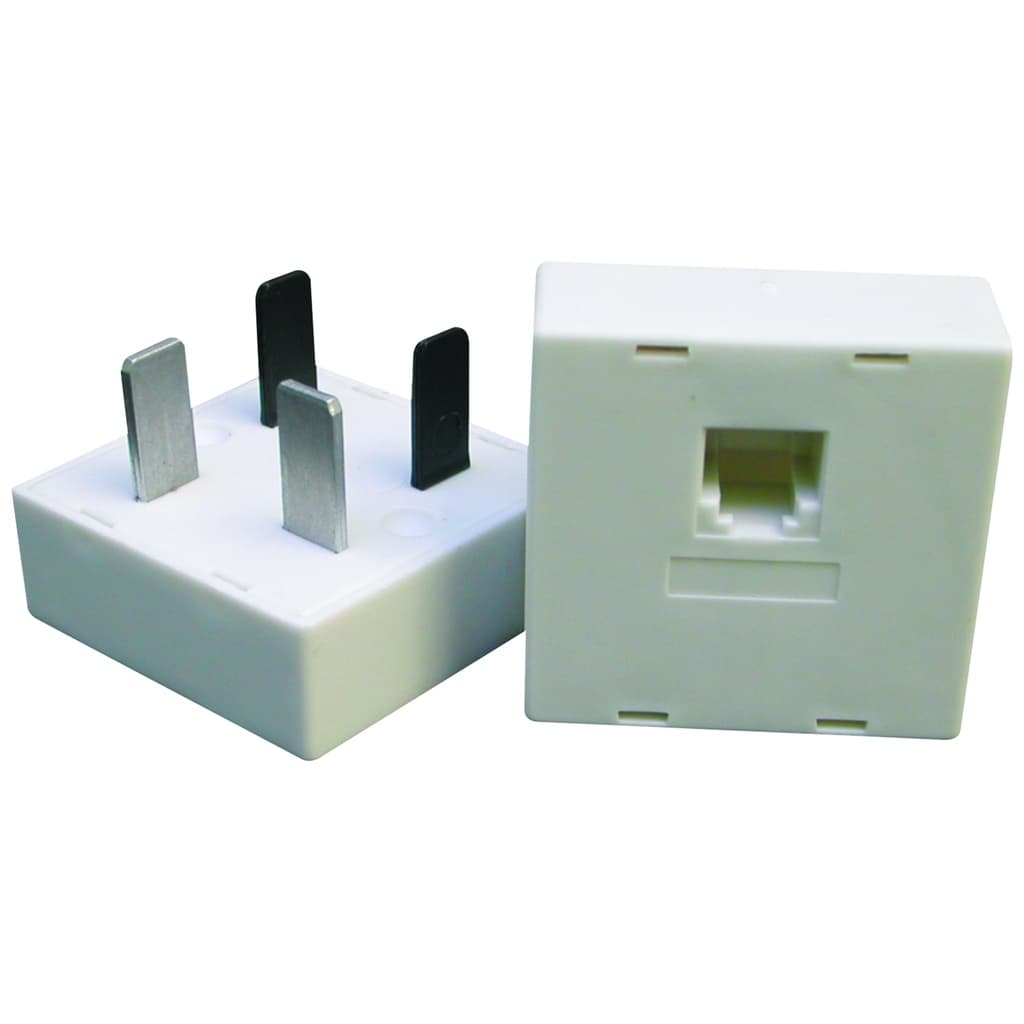 Adaptador Pino Padrão Telefone + RJ11 Branco Macho Radial