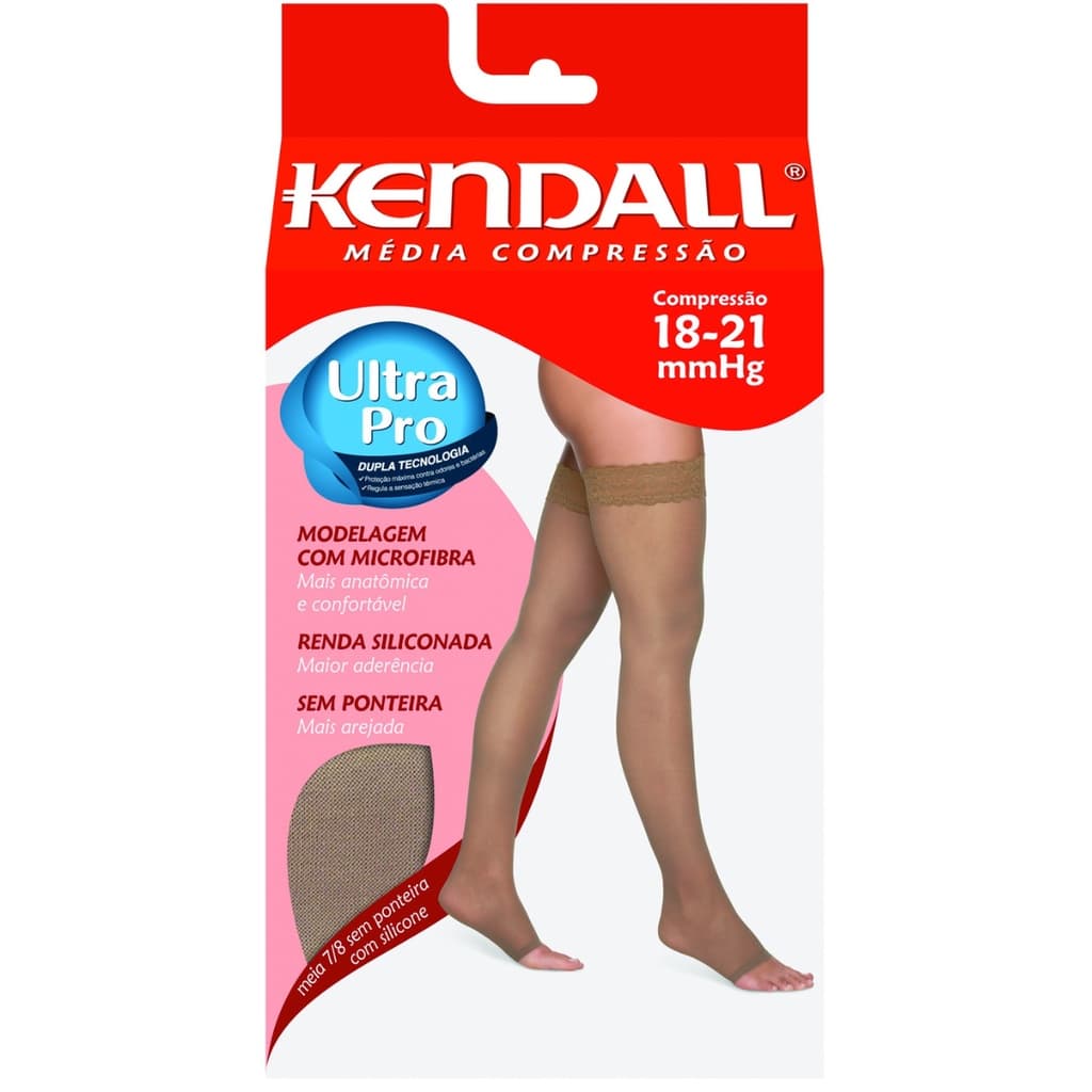 Meia Kendall 7/8 Média Compressão Sem Ponteira 15-20mmHg