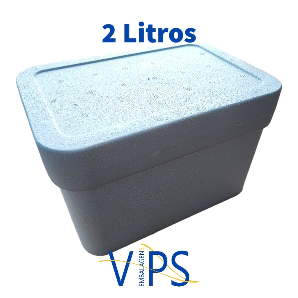 Caixa de Isopor  Branca de 2 Litros para Sorvete da Isoterm.