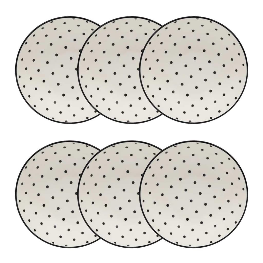 Jogo de 6 Pratos Fundos 20,5 Cm Oxford Unni Stripes And Dots