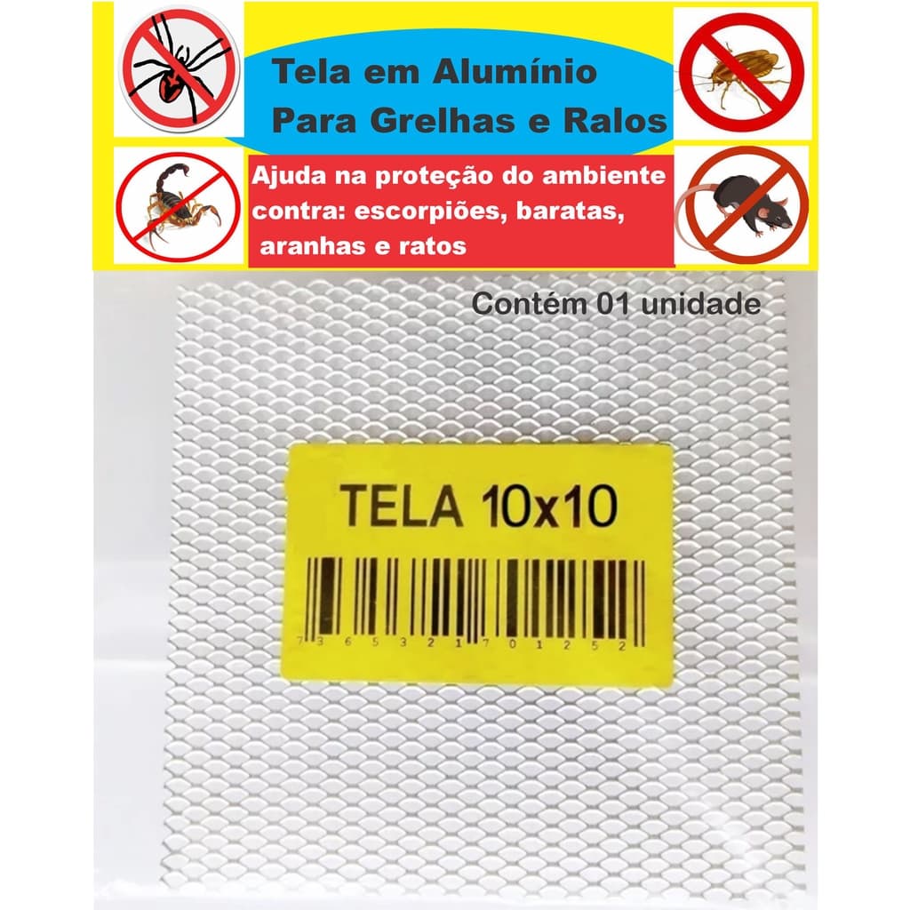 Tela Para Ralo 10x10 Cm em Alumínio Anti insetob