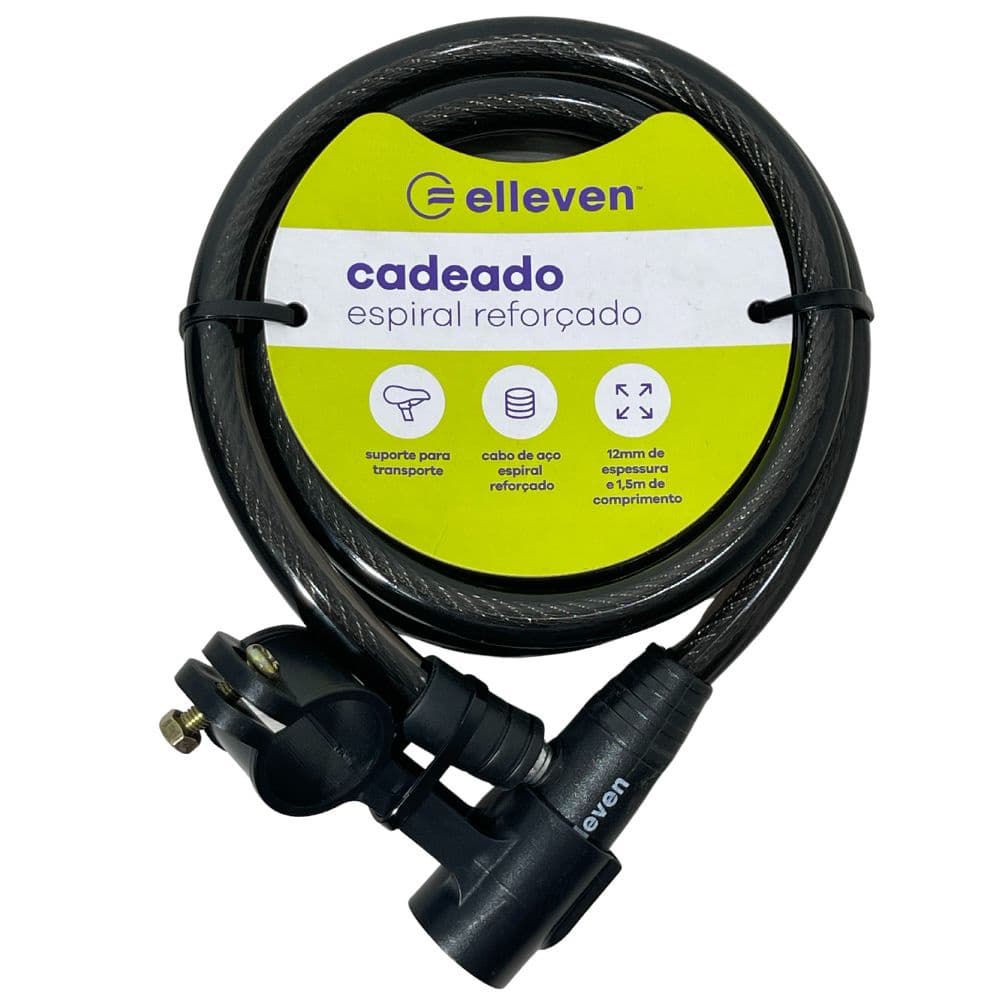 Cadeado Elleven Chave 1,5m Corrente Cadeado Trava Bicicleta