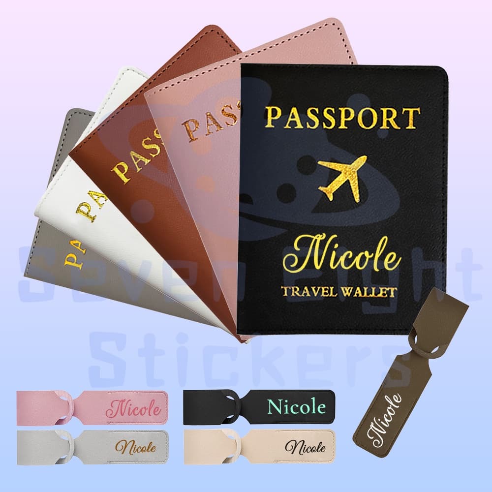 Capa De Passaporte Personalizada Com Nomes Porta-Gravado Para Casais Família Etiqueta De Bagagem Presente De Natal