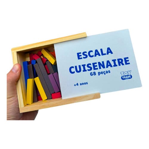 Escala Cuisenaire 68 Peças Cx De Madeira Individual Brinquedo Educativo Pedagogico