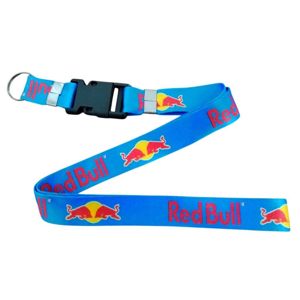 Cordão de Pescoço com Engate por Presilha Saque Rápido RED BULL Azul para Chave de Moto ou Crachá