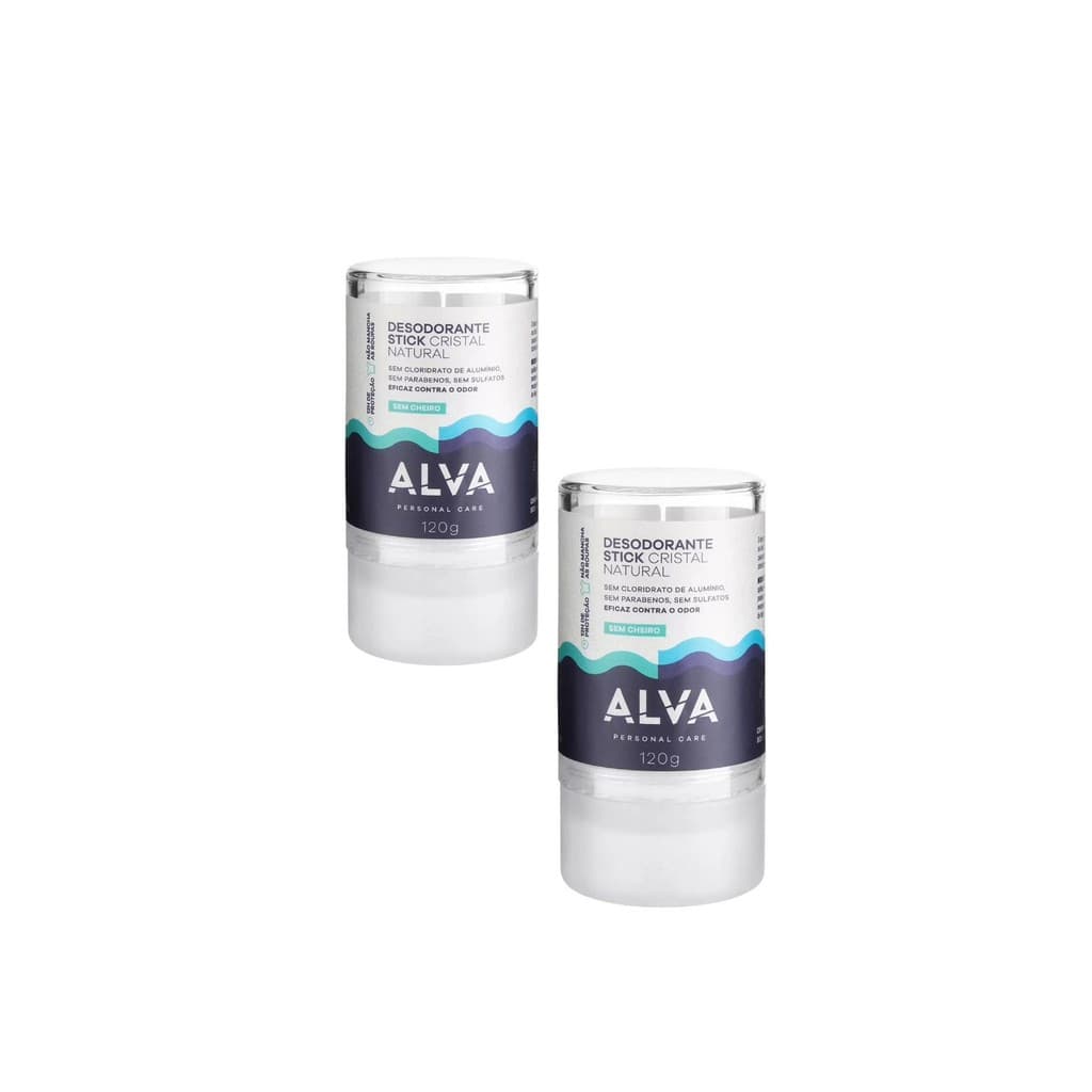 Kit 02 unid Alva Orgânico Desodorante 120g  – Sem Alumínio, Proteção 24h