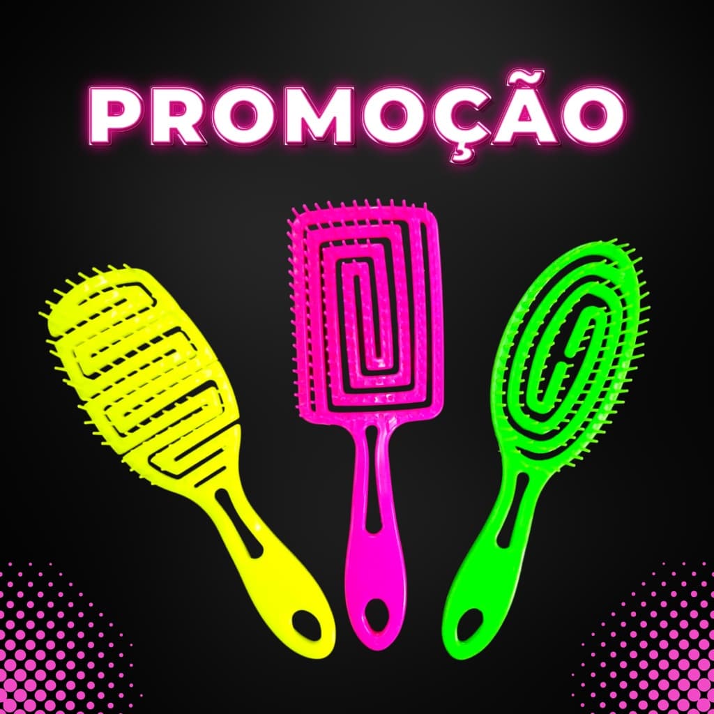KIT 3 UNIDADES ESCOVAS FLEX PARA DESEMBARAÇAR