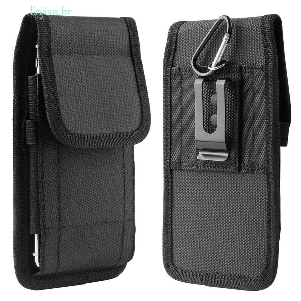 Bolsa Para Telefone Celular LINJIAN Preta De Cintura Com Grampo De Cinto