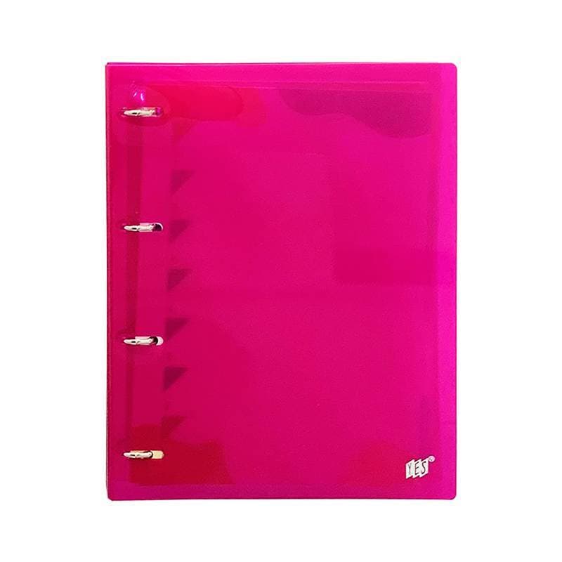 Fichário Tamanho Universitário 96 Folhas Transparente Rosa Yes