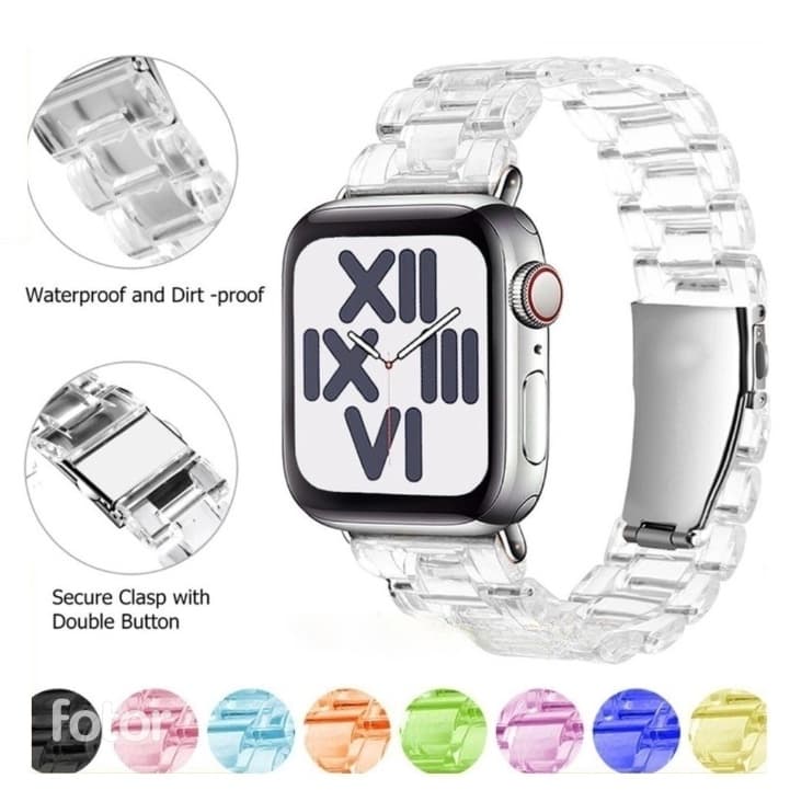 Pulseira de Resina transparente Compativel para Apple Watch, Smartwatch Serie 38/40/41/42/44/45/49mm