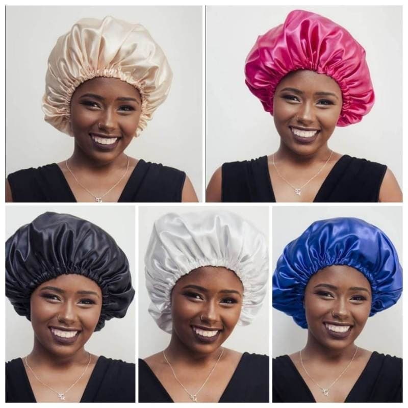 Touca de Cetim Antifrizz Touca de Banho de Cetim Impermeável Reutilizável Feminina