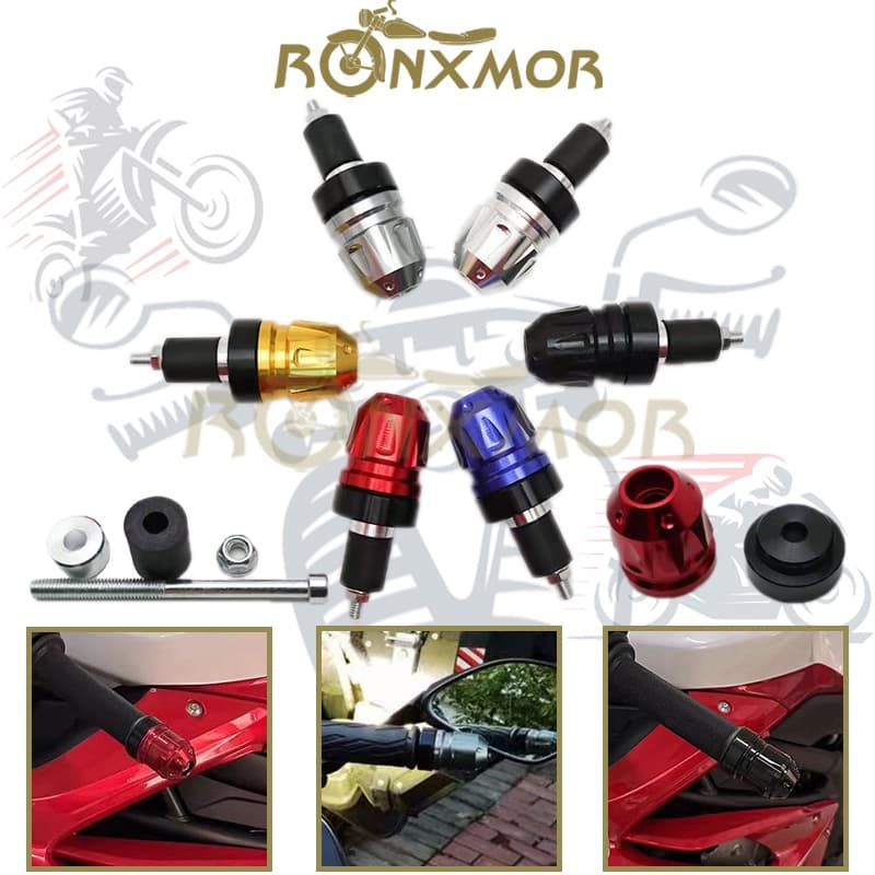RONXMOR Novo 2 Pcs Extremidades Do Guiador Da Motocicleta Bloco De Proteção Traseira Anti-Colisão Apertos Tampa Plugue F