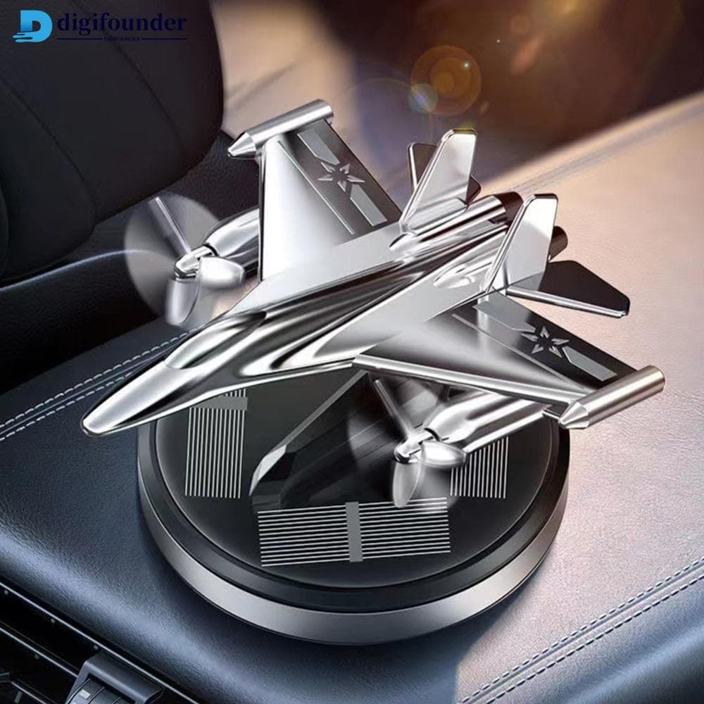 DIGIFOUNDER Carro Avião De Energia Solar Decoração Rotativaa9v8
