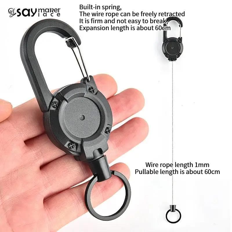 1Pcs Porta-Chaves Metálico Anti-Roubo Elástico De Corda Fácil De Puxar Sporty Retractable Key Ring Lost Yoyo Ski Pass ID Card