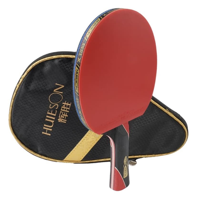 Raquete de Tênis de Mesa Profissional Huieson 5 Estrelas com case preta + 3 bolas