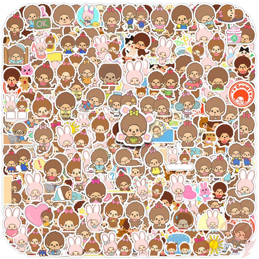 110 Pçs/Set ☆ Adesivos Manuais De Mini Diário Monchhichi Q-2 De Decalques De Decoração De Álbum De Recortes De Moda DIY
