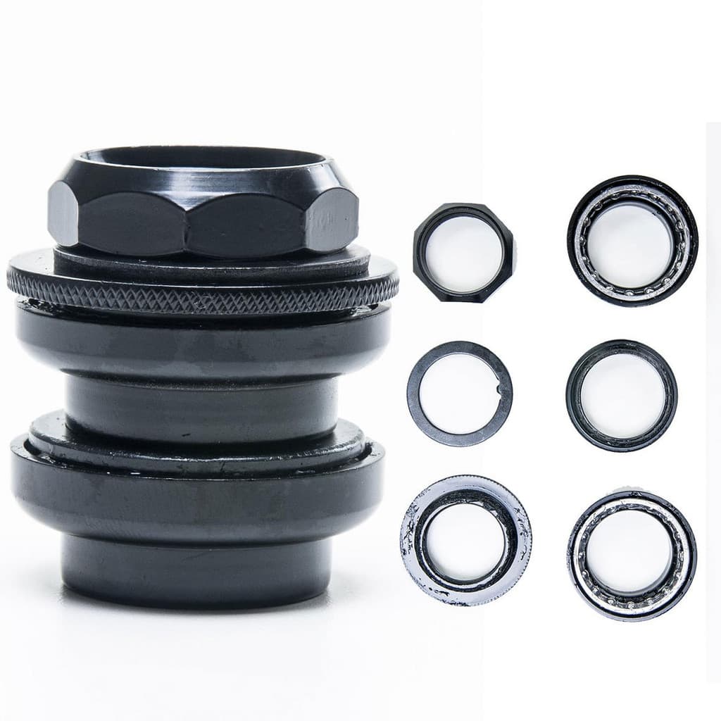Movimento Caixa De Direção Yamada Standard Rosca C/ Colar Esfera Arruela de Trava Preto Bike