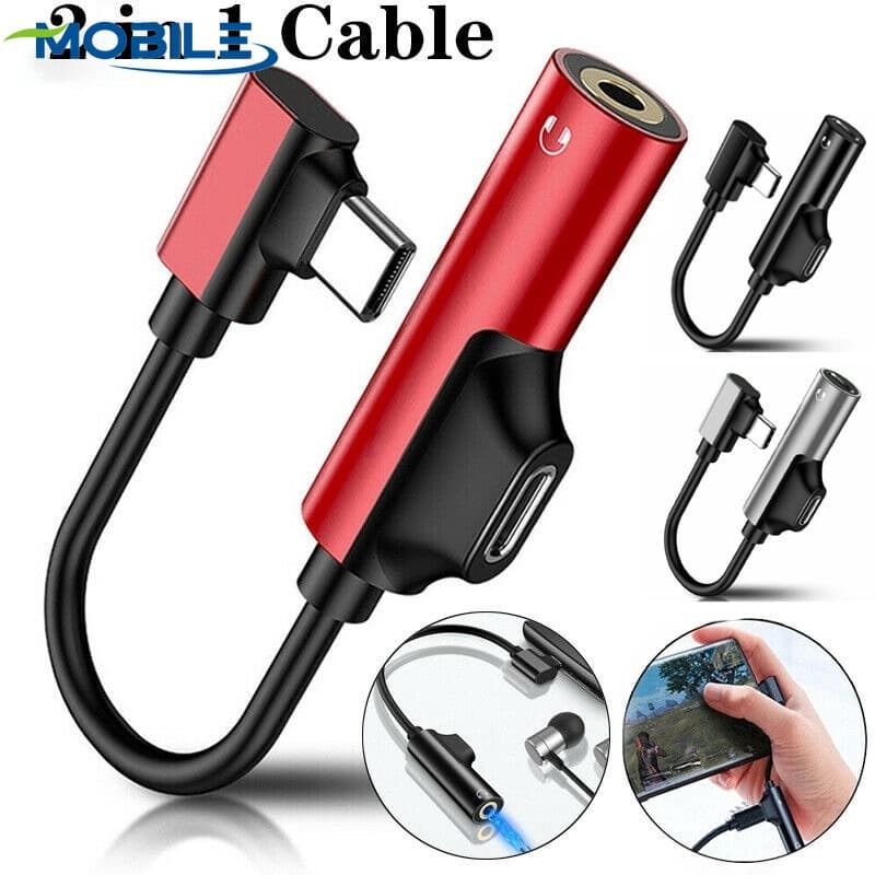 [Acessórios Móveis] Adaptador De Fone De Ouvido 2 Em 1 USB Tipo C Para Entrada De 3.5 Mm/Cabo Conversor De Interface De