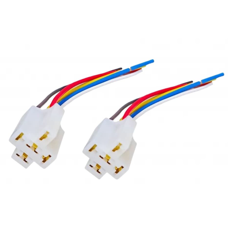 2 Tomada Chicote Soquete Conector Plug Porta Relê 4/ 5 pinos